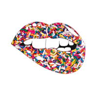 a colorful lip with sprinkles on it